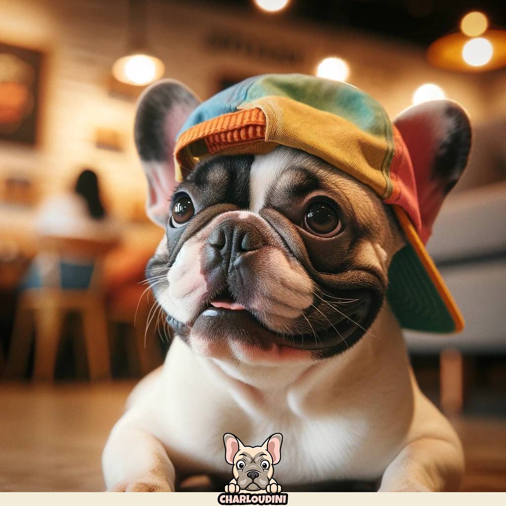 bouledogue francais casquette a lenvers multicolore